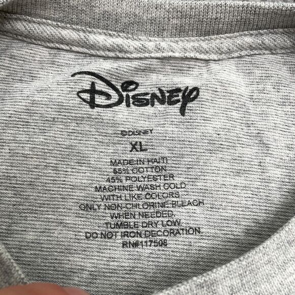 Disney Mickey Mouse T-Shirt Mens XL Gray All Over Print Textured Casual Crew Tee - Picture 4 of 8